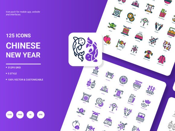 Chinese New Year Icon Pack: Essential Graphics for Crafters
