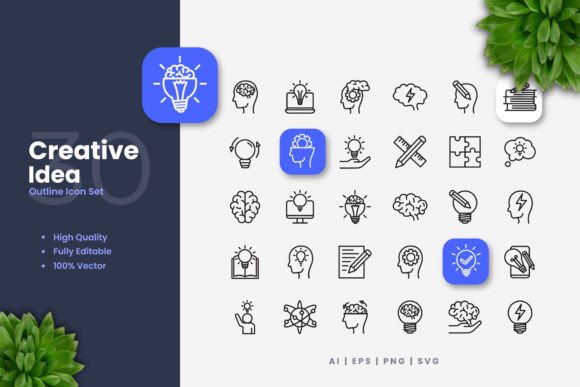 Creative Idea Icons Graphics and Icons Review