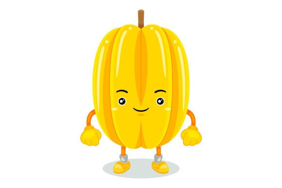 Cute Starfruit Mascot Character Vector Graphics and Illustrations