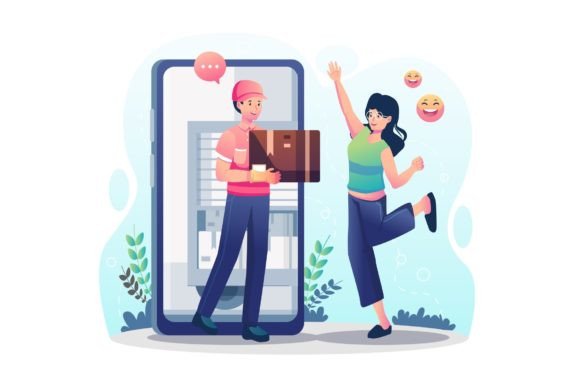 Online Delivery Service Illustration Review