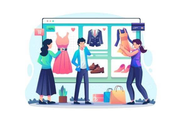 Online Shopping Illustration for Graphics and Digital Creators