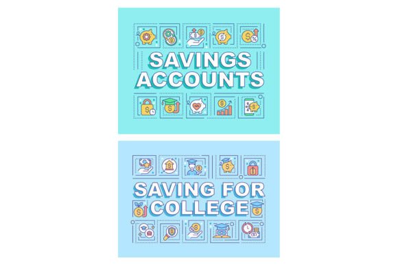 Savings Word Concepts Banner Templates for Graphics
